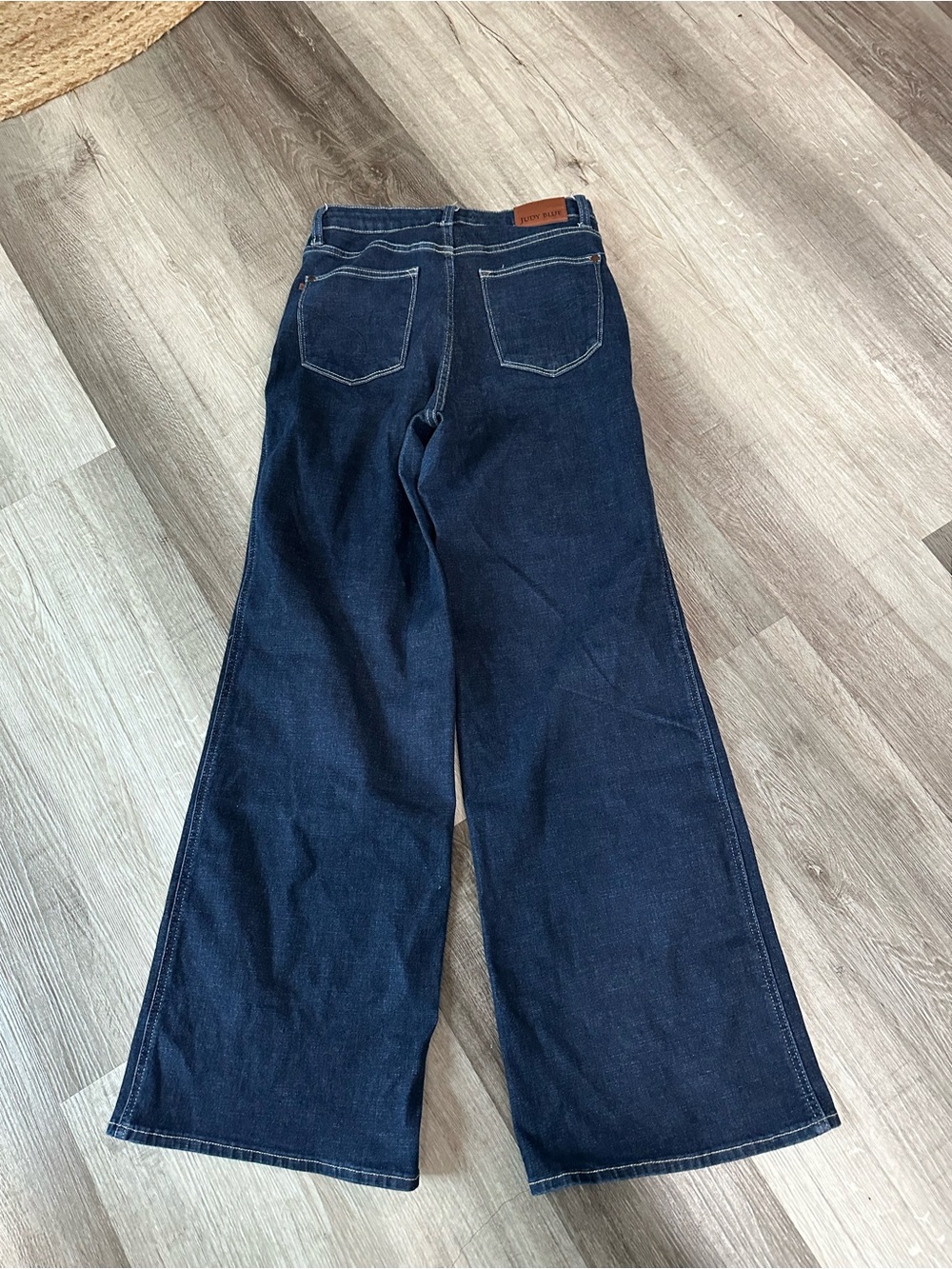 Judy Blue High Waist Tummy Control Retro Wide Leg Jeans Dark indigo Blue Sz 29 - Picture 3 of 12